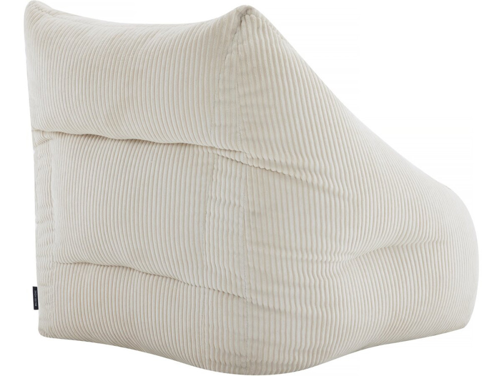 Corduroy pouf "Medellin" - Beige - 85 x 85 x 72 cm