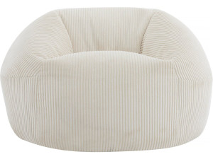 Corduroy pouf "Cusco" - 80 x 74 x 49 cm - Beige