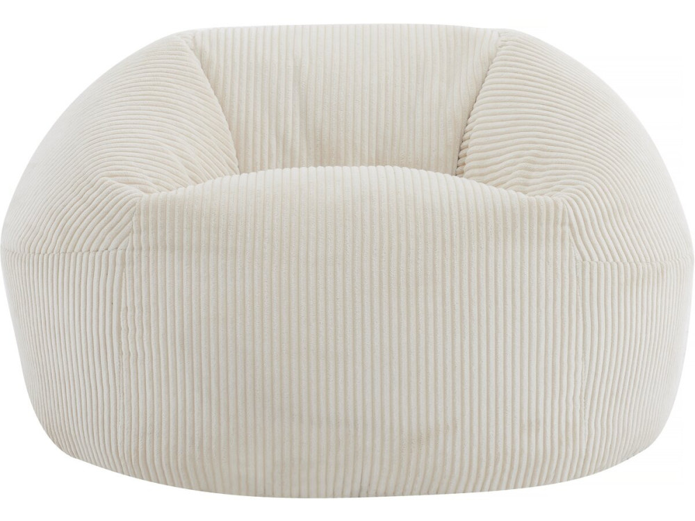 Corduroy pouf "Cusco" - 80 x 74 x 49 cm - Beige