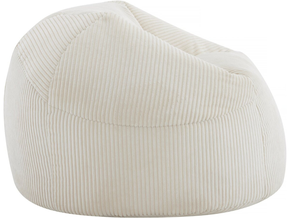 Corduroy pouf "Cusco" - 80 x 74 x 49 cm - Beige