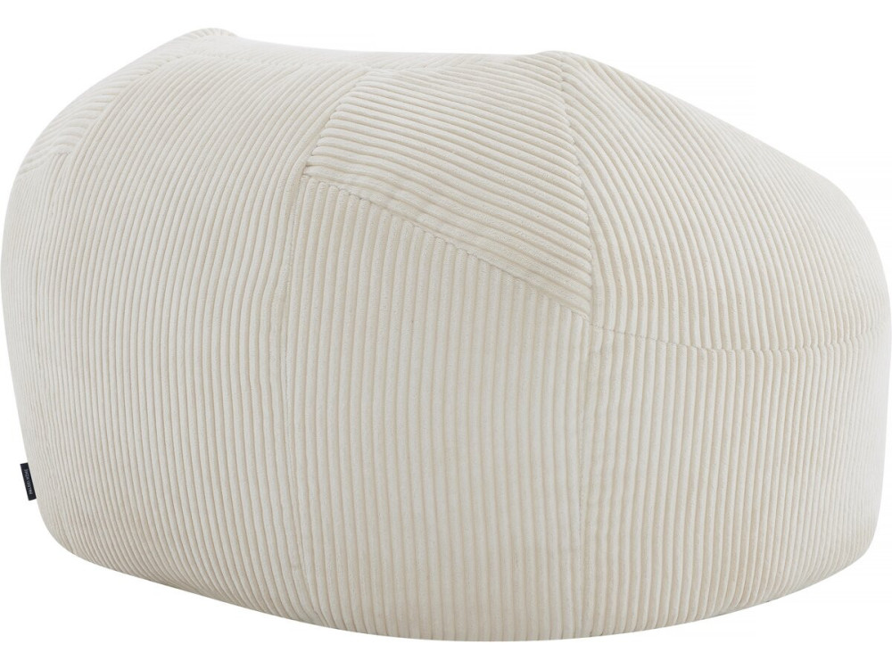 Corduroy pouf "Cusco" - 80 x 74 x 49 cm - Beige
