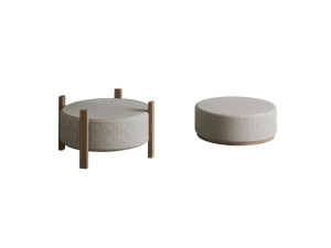 Clone" wooden pouffe - 47 x 48 x 45 cm - Beige