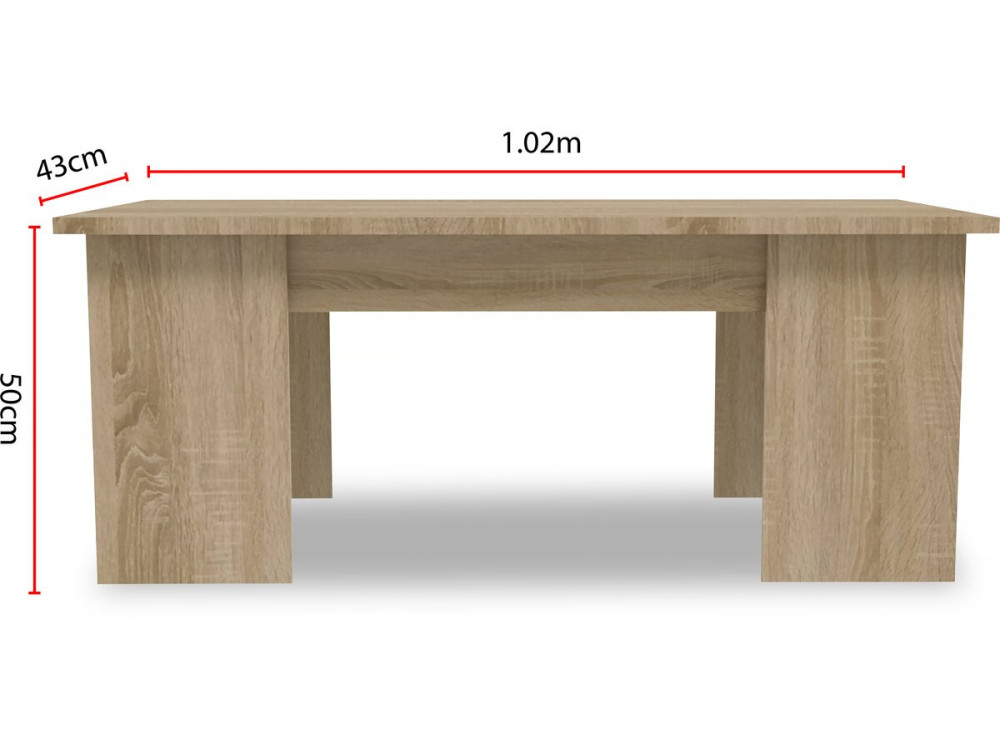 Coffee table "Diana" - 102 x 50 x 43 cm - Oak
