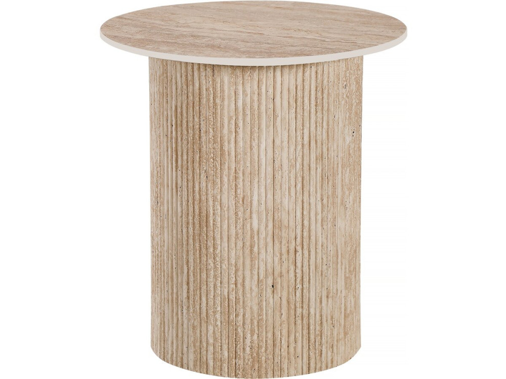 Eclat" ceramic occasional table, end table, bedside table - 50 x 50 cm - Brown