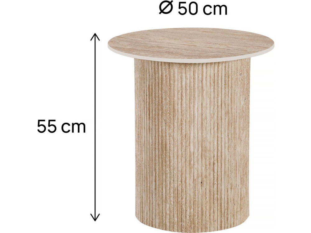 Eclat" ceramic occasional table, end table, bedside table - 50 x 50 cm - Brown