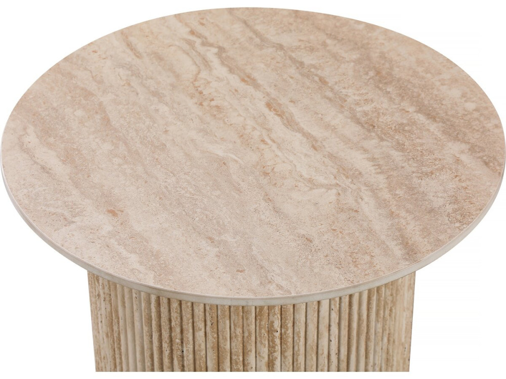 Eclat" ceramic occasional table, end table, bedside table - 50 x 50 cm - Brown