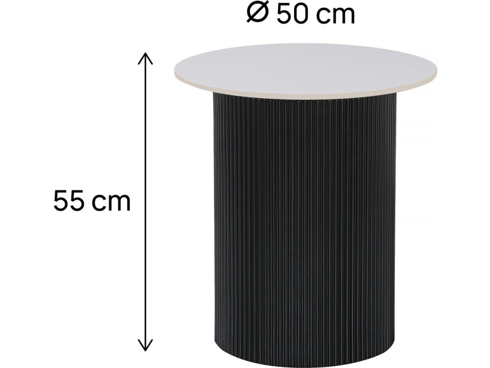 Eclat" ceramic side table, end table, bedside table - 50 x 50 x 55 cm - White