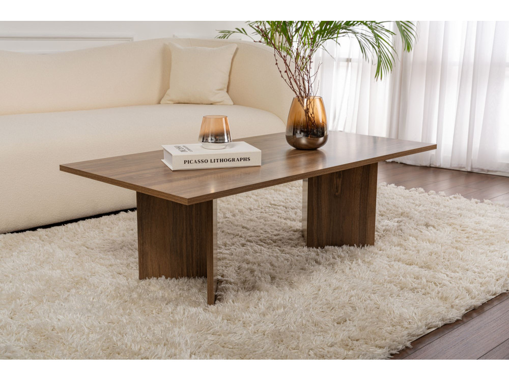 Sabin" wooden coffee table - 60 x 119 x 40 cm - Walnut