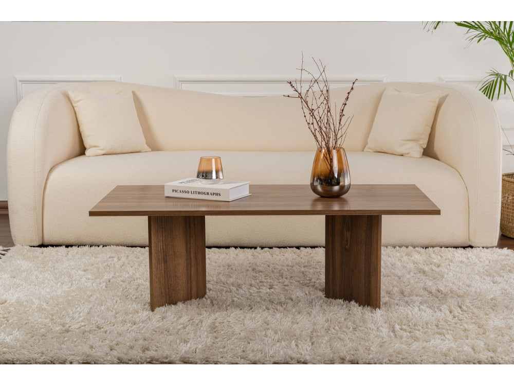 Sabin" wooden coffee table - 60 x 119 x 40 cm - Walnut