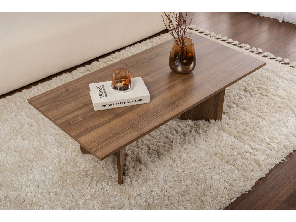 Sabin" wooden coffee table - 60 x 119 x 40 cm - Walnut