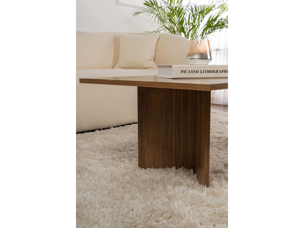 Sabin" wooden coffee table - 60 x 119 x 40 cm - Walnut