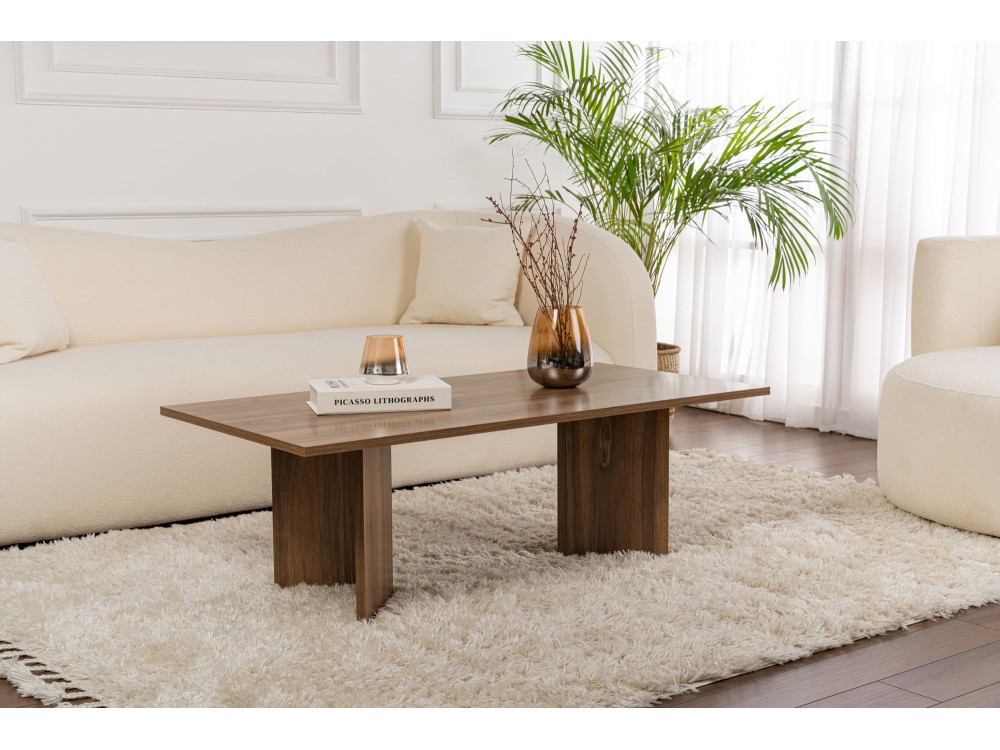 Sabin" wooden coffee table - 60 x 119 x 40 cm - Walnut