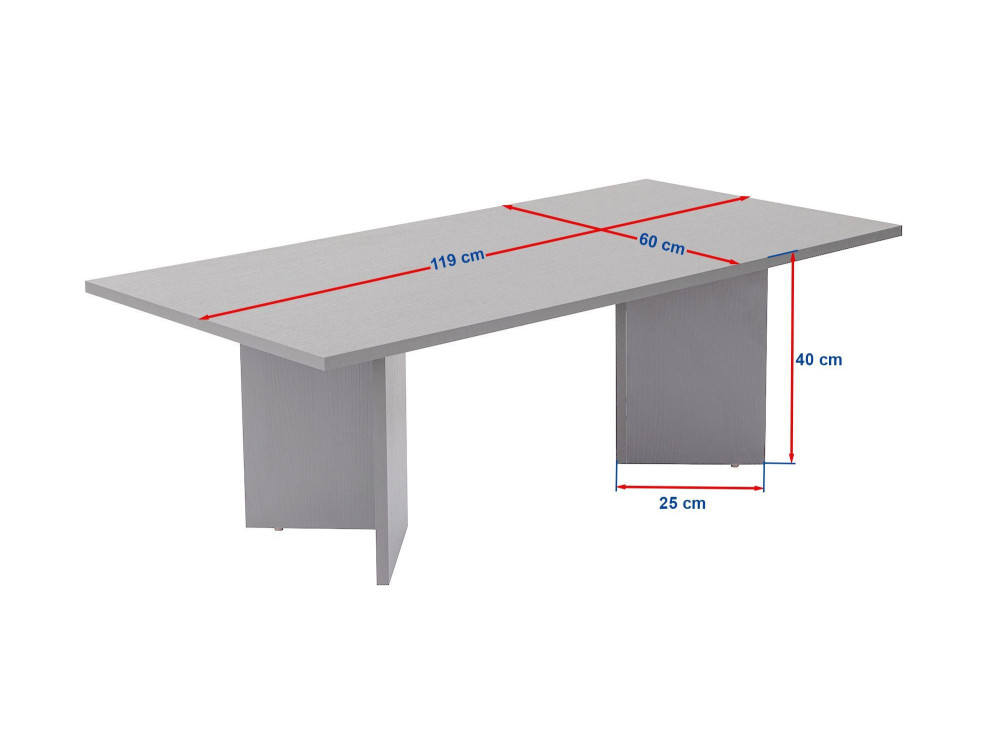 Sabin" wooden coffee table - 60 x 119 x 40 cm - Walnut