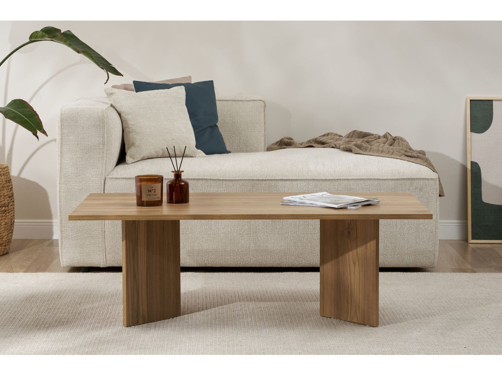 Sabin" wooden coffee table - 60 x 119 x 40 cm - Oak