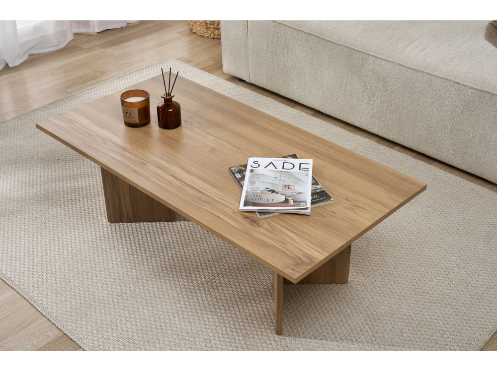 Sabin" wooden coffee table - 60 x 119 x 40 cm - Oak