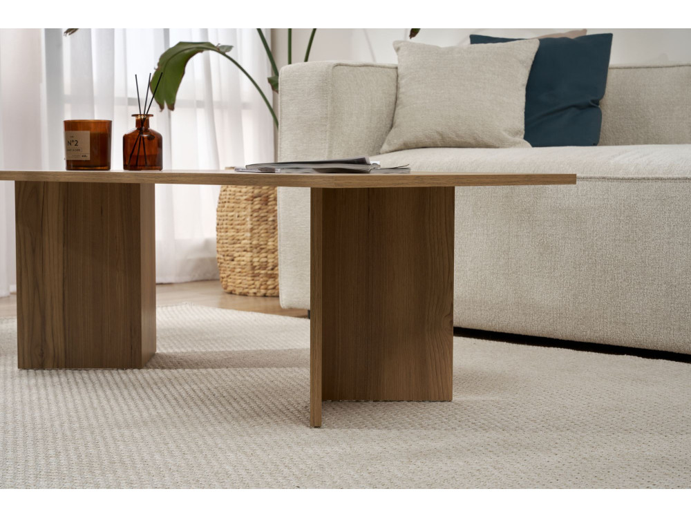 Sabin" wooden coffee table - 60 x 119 x 40 cm - Oak