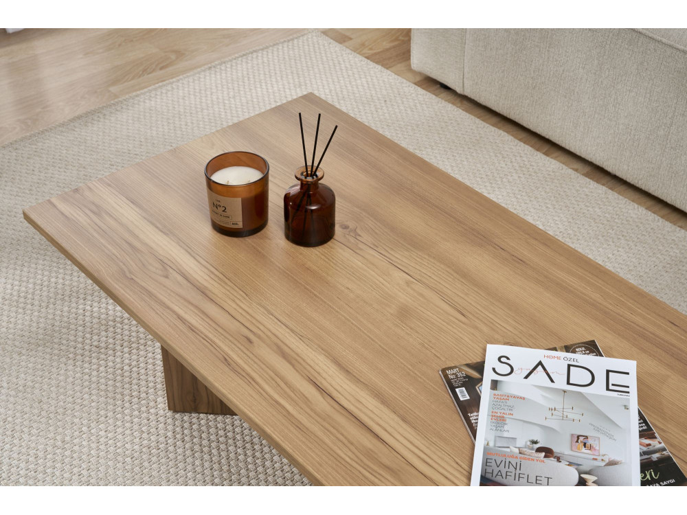Sabin" wooden coffee table - 60 x 119 x 40 cm - Oak