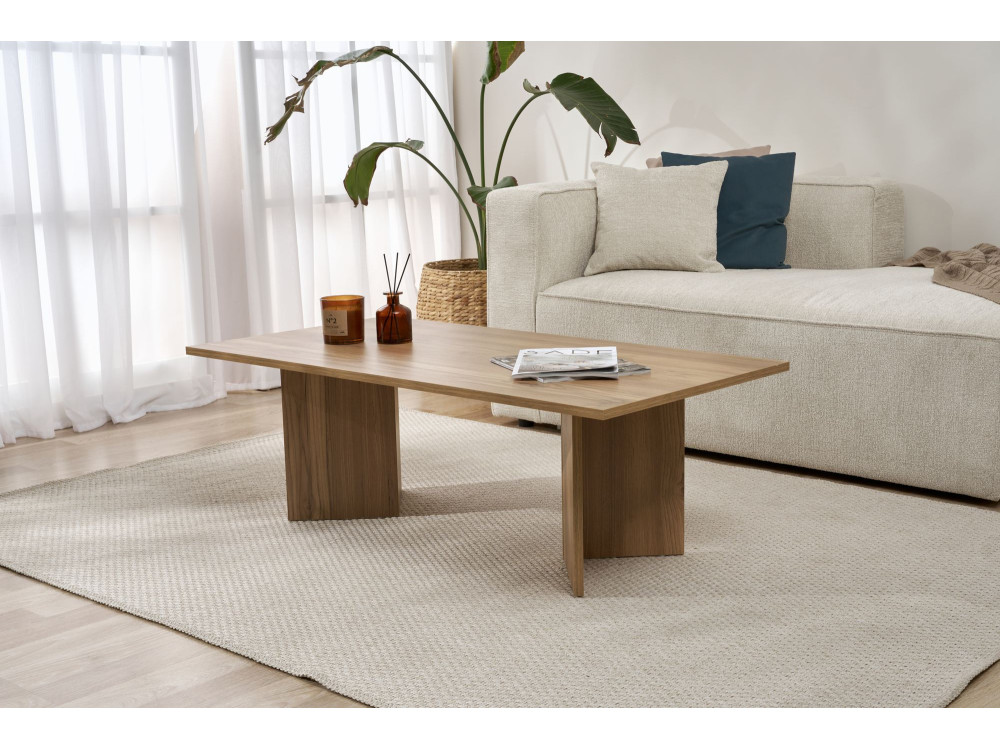 Sabin" wooden coffee table - 60 x 119 x 40 cm - Oak