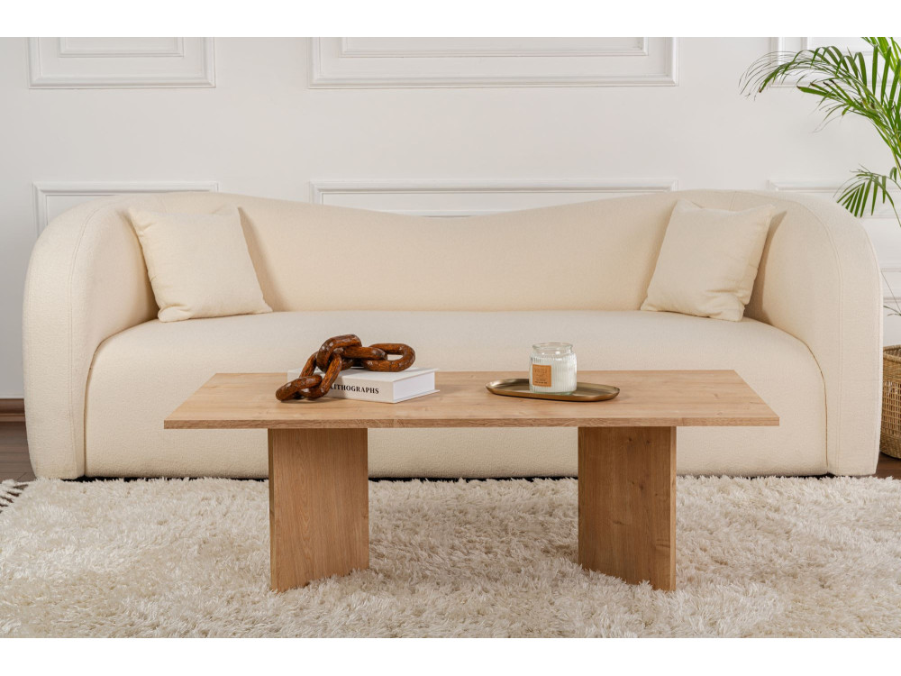 Sabin" wooden coffee table - 60 x 119 x 40 cm - Sapphire Oak