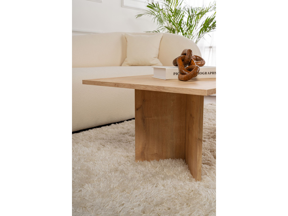 Sabin" wooden coffee table - 60 x 119 x 40 cm - Sapphire Oak