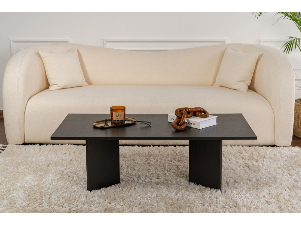 Sabin" wooden coffee table - 60 x 119 x 40 cm - Black wood