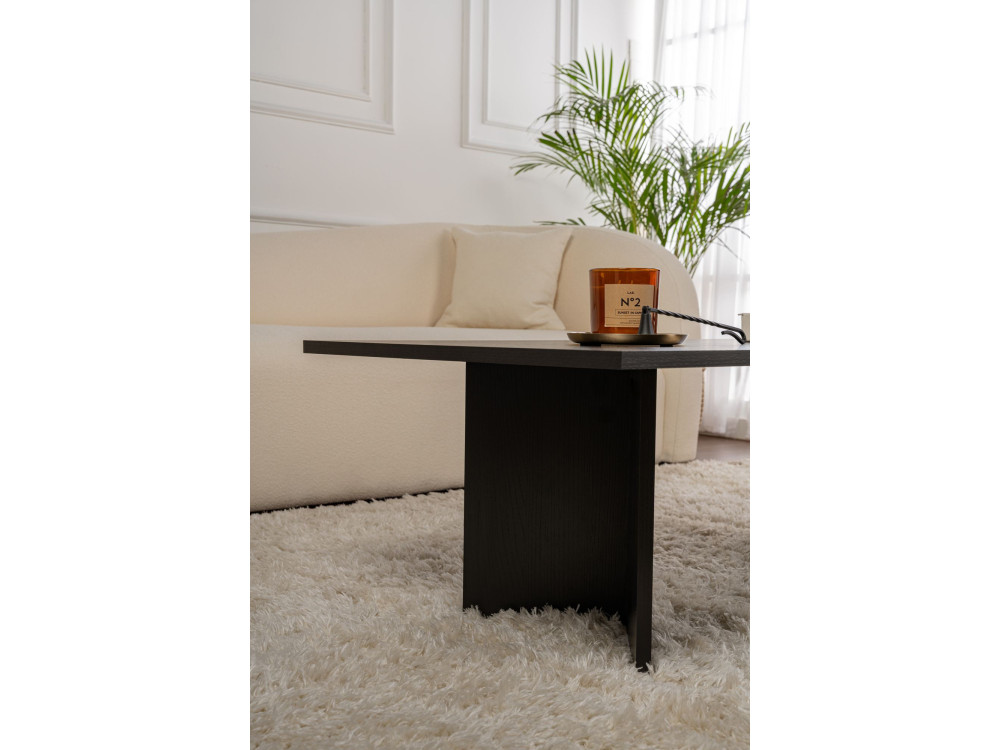 Sabin" wooden coffee table - 60 x 119 x 40 cm - Black wood