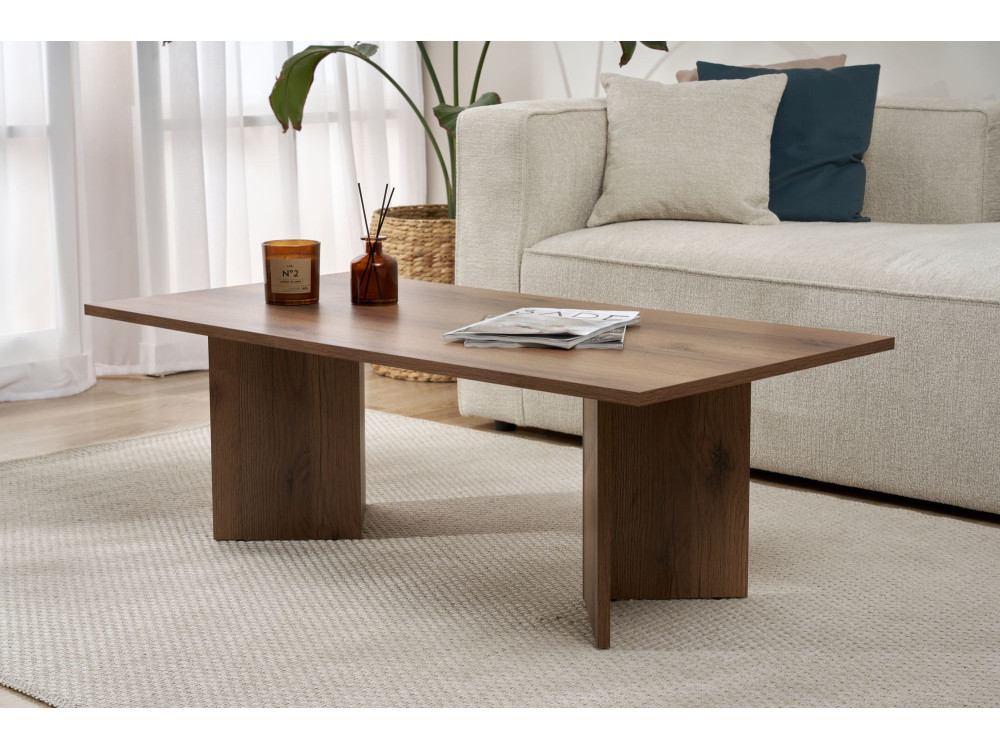 Sabin" wooden coffee table - 60 x 119 x 40 cm - Walnut