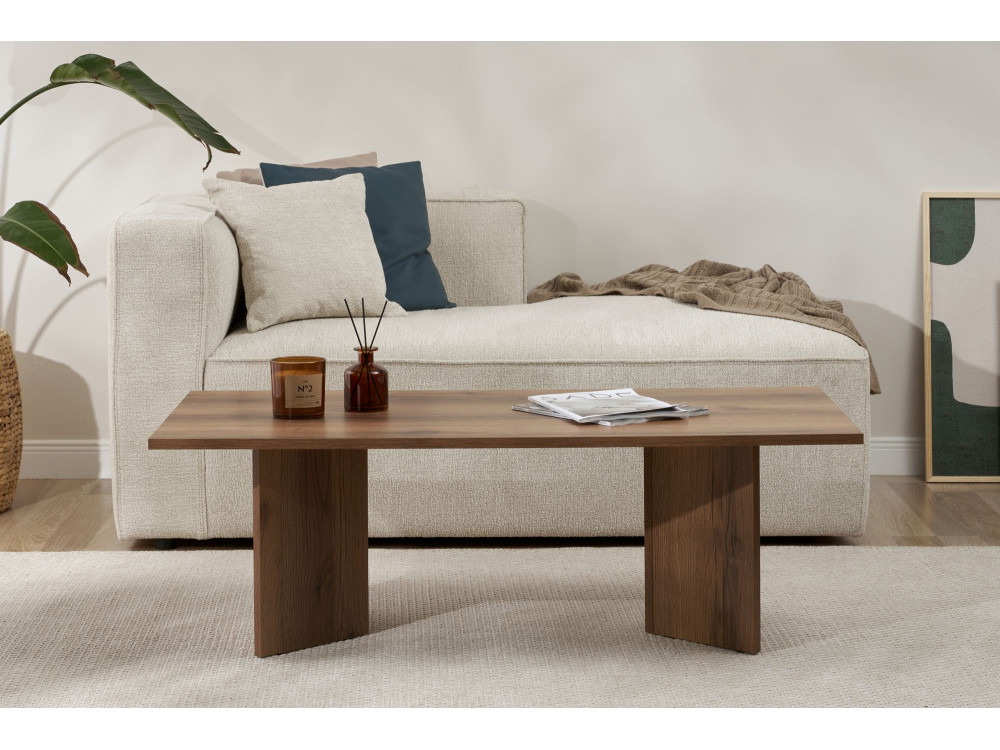 Sabin" wooden coffee table - 60 x 119 x 40 cm - Walnut