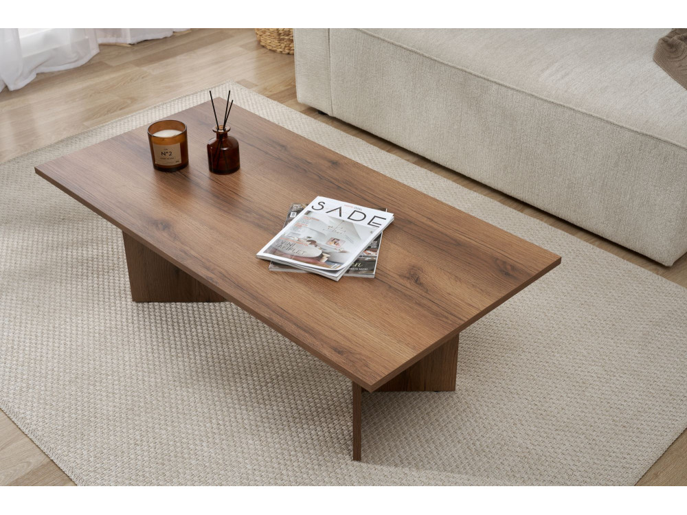 Sabin" wooden coffee table - 60 x 119 x 40 cm - Walnut