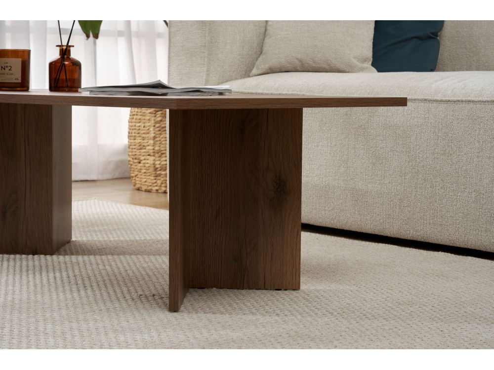 Sabin" wooden coffee table - 60 x 119 x 40 cm - Walnut