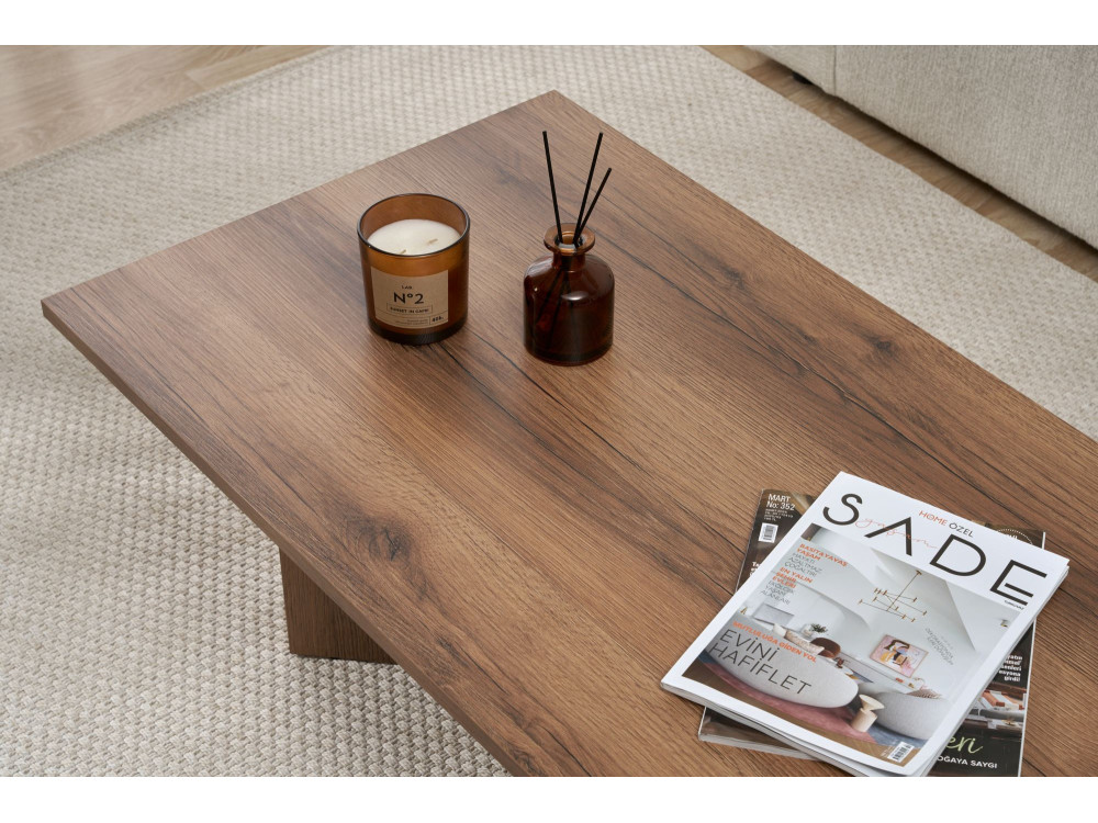 Sabin" wooden coffee table - 60 x 119 x 40 cm - Walnut