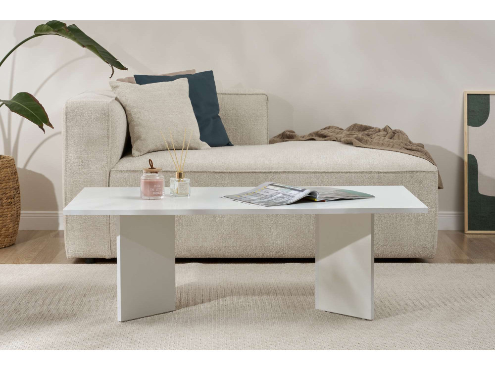Sabin" wooden coffee table 119 x 60 x 40 cm - White