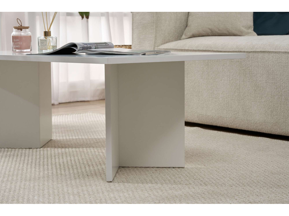 Sabin" wooden coffee table 119 x 60 x 40 cm - White