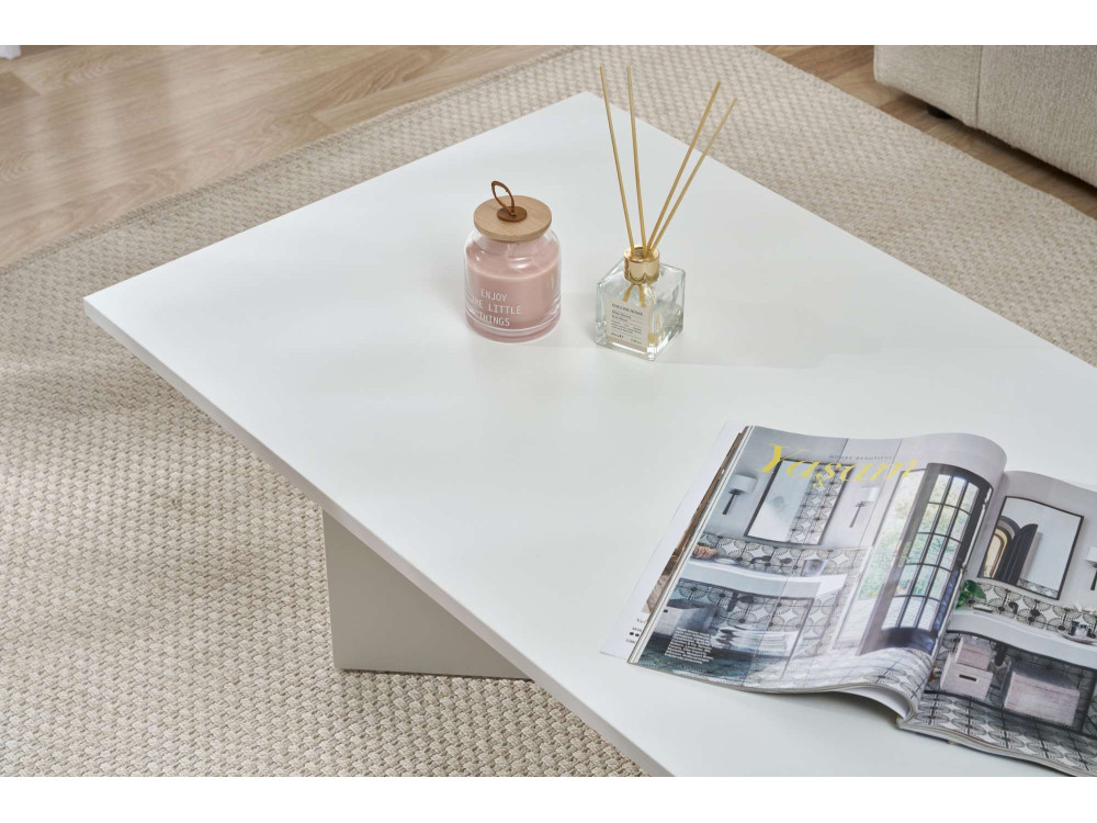 Sabin" wooden coffee table 119 x 60 x 40 cm - White