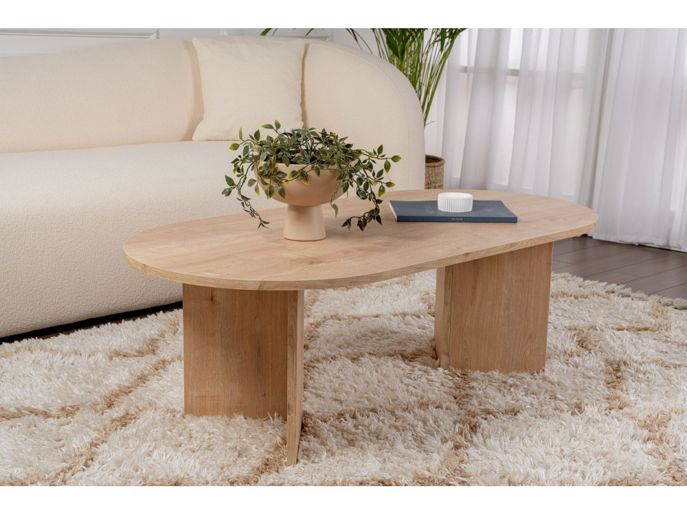Sable" wooden coffee table - 60 x 119 x 40 cm - Sapphire Oak