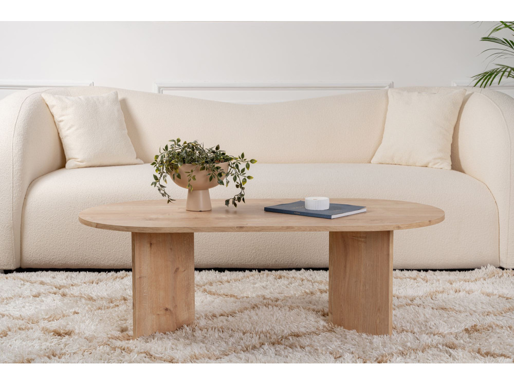 Sable" wooden coffee table - 60 x 119 x 40 cm - Sapphire Oak
