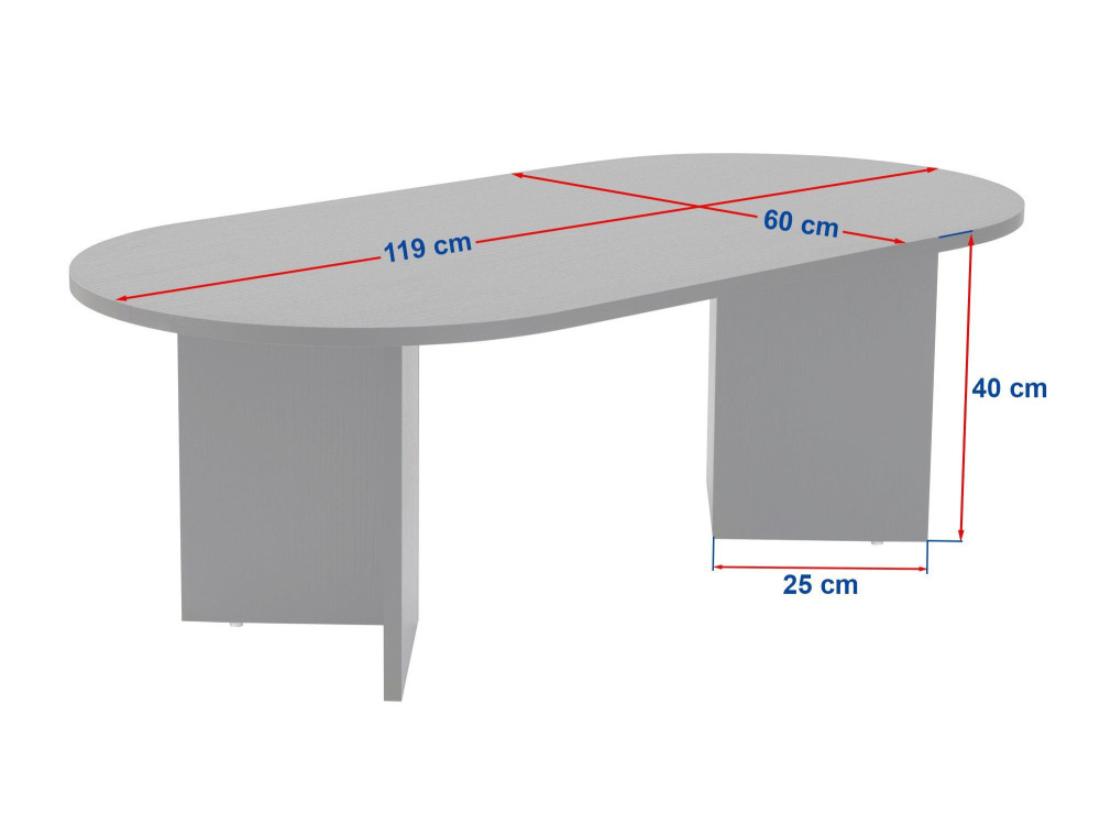 Sable" wooden coffee table - 60 x 119 x 40 cm - Sapphire Oak