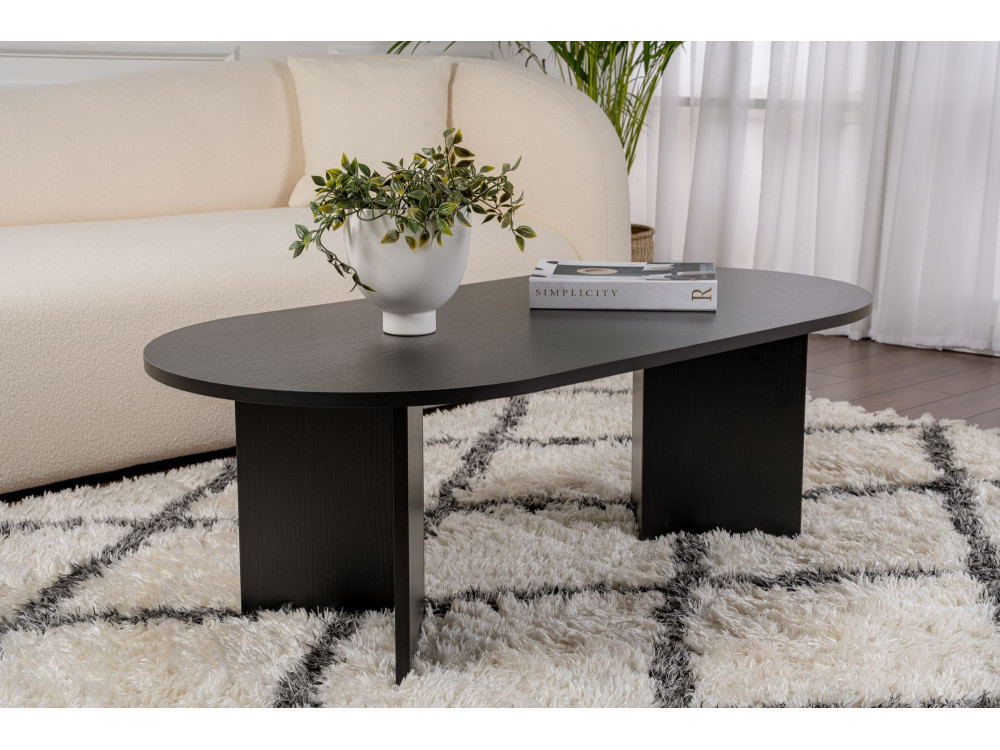 Wooden coffee table "Sable" - 60 x 119 x 40 cm - Black wood