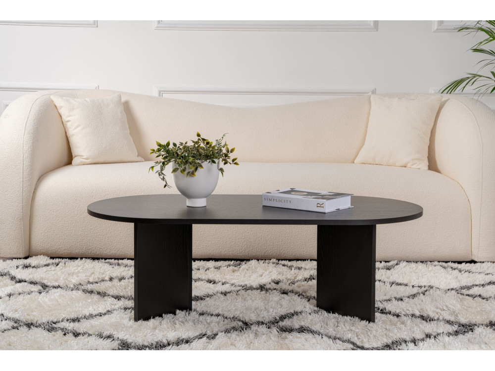 Wooden coffee table "Sable" - 60 x 119 x 40 cm - Black wood
