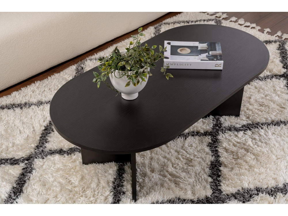 Wooden coffee table "Sable" - 60 x 119 x 40 cm - Black wood