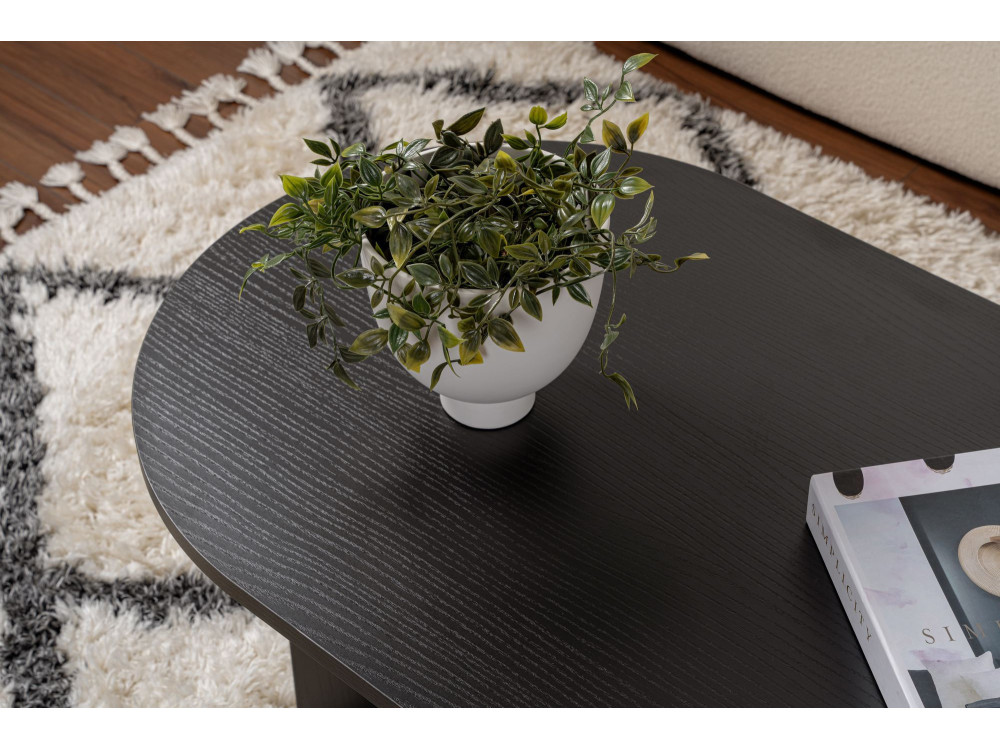 Wooden coffee table "Sable" - 60 x 119 x 40 cm - Black wood
