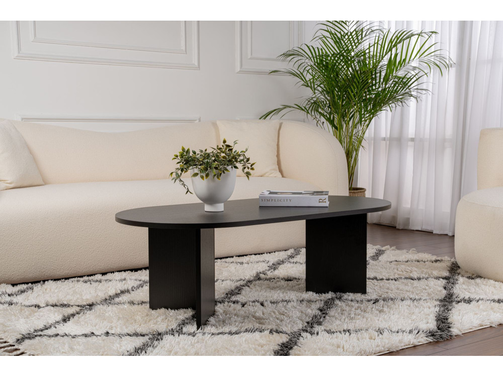 Wooden coffee table "Sable" - 60 x 119 x 40 cm - Black wood