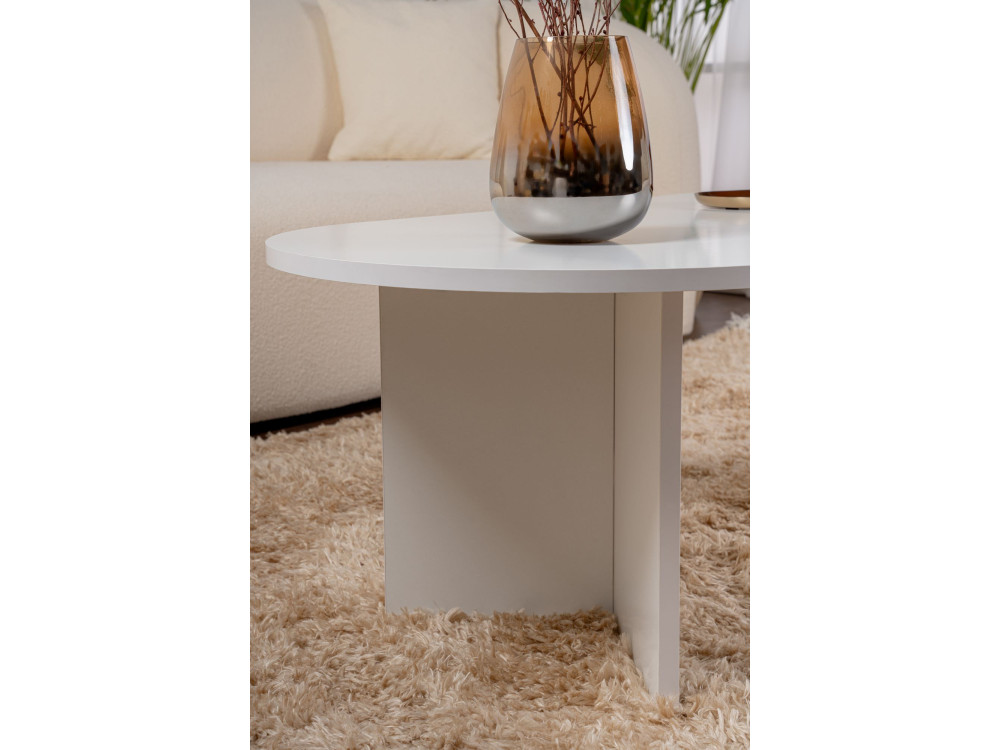 Sable" wooden coffee table - 60 x 119 x 40 cm - White