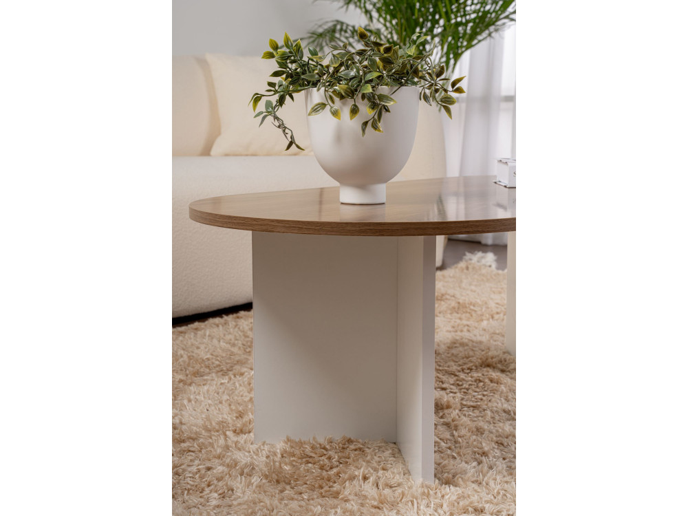 Wooden coffee table "Sable" - 60 x 119 x 40 cm - WalnutWhite