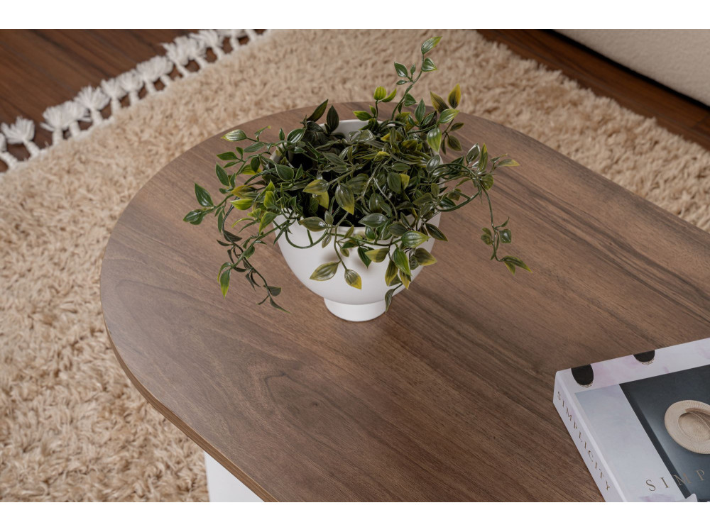 Wooden coffee table "Sable" - 60 x 119 x 40 cm - WalnutWhite