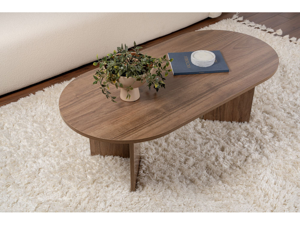 Wooden coffee table "Sable" - 60 x 119 x 40 cm - Walnut
