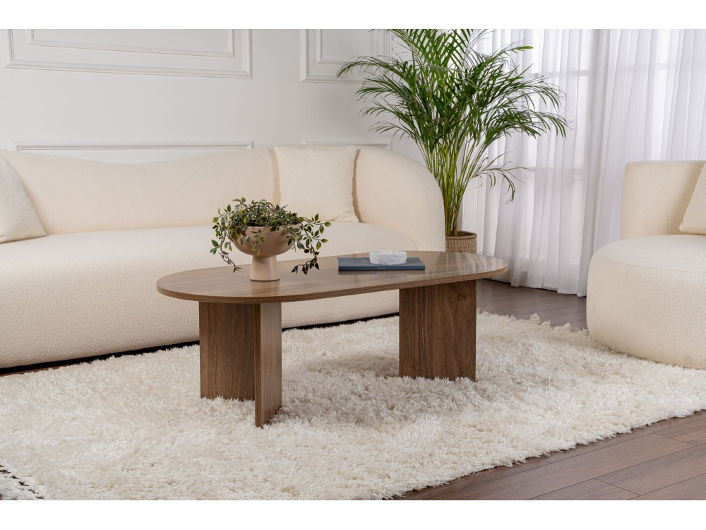 Wooden coffee table "Sable" - 60 x 119 x 40 cm - Walnut