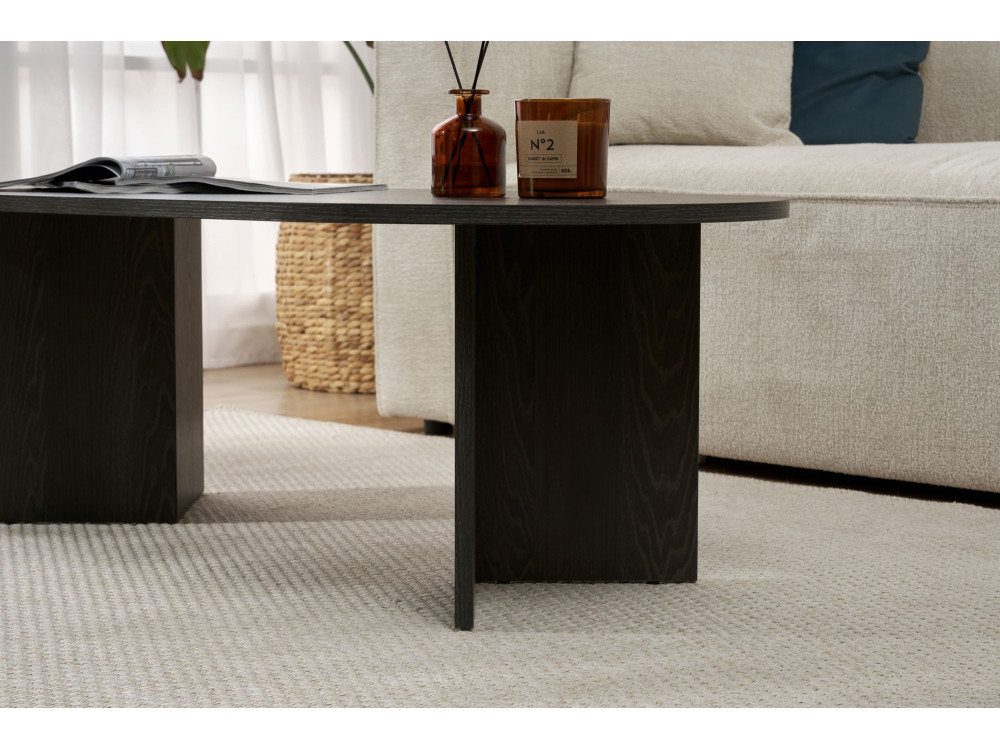 Wooden coffee table "Sable" - 60 x 119 x 40 cm - Lumière Noire