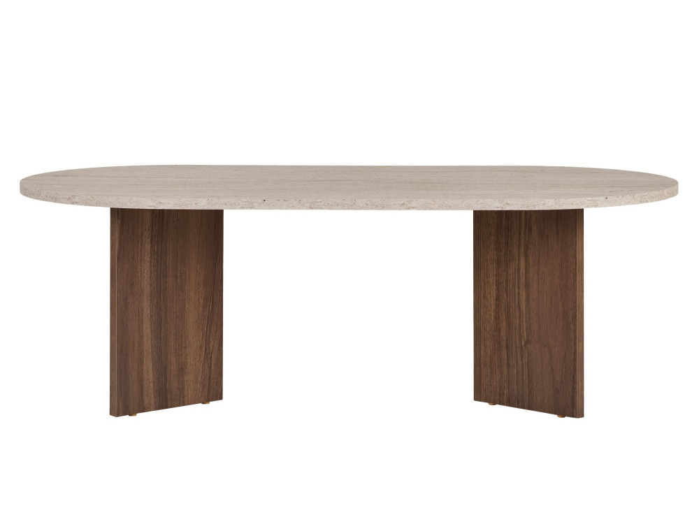 Wooden coffee table "Sable" 119 x 60 x 40 cm - Travertine