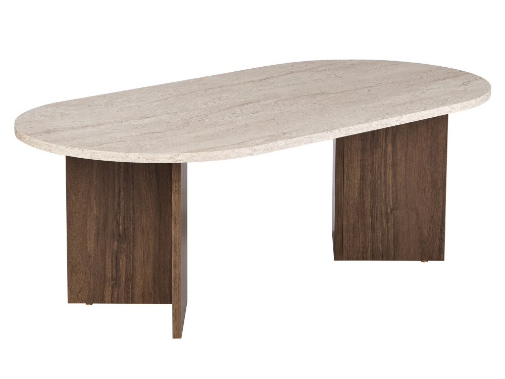 Wooden coffee table "Sable" 119 x 60 x 40 cm - Travertine